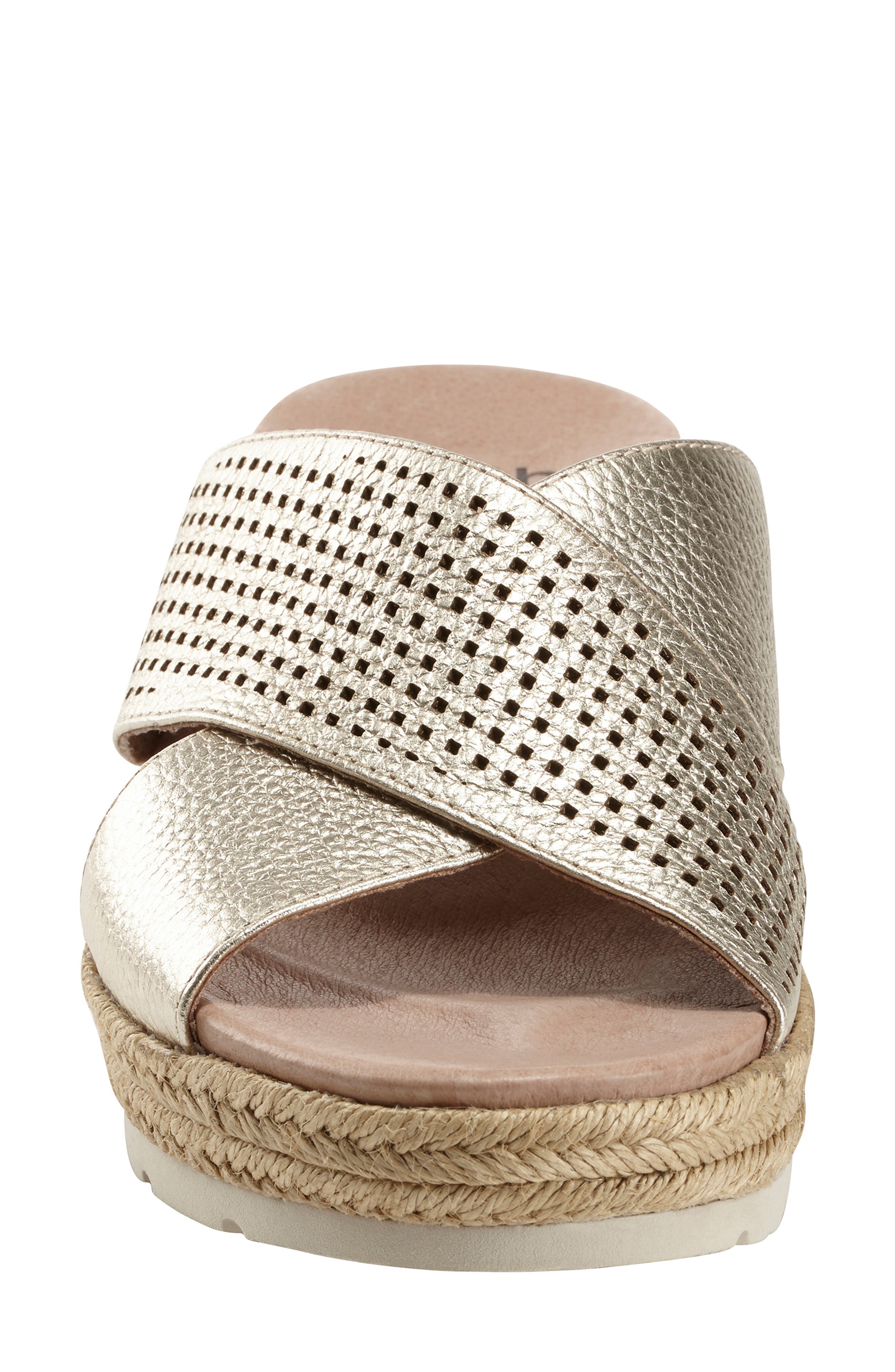 Marigold Espadrille Slide Sandal, Alternate, color, GOLD METALLIC LEATHER