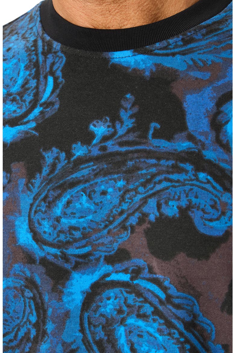 Paisley Long Sleeve Knit Top, Alternate, color, NAVY