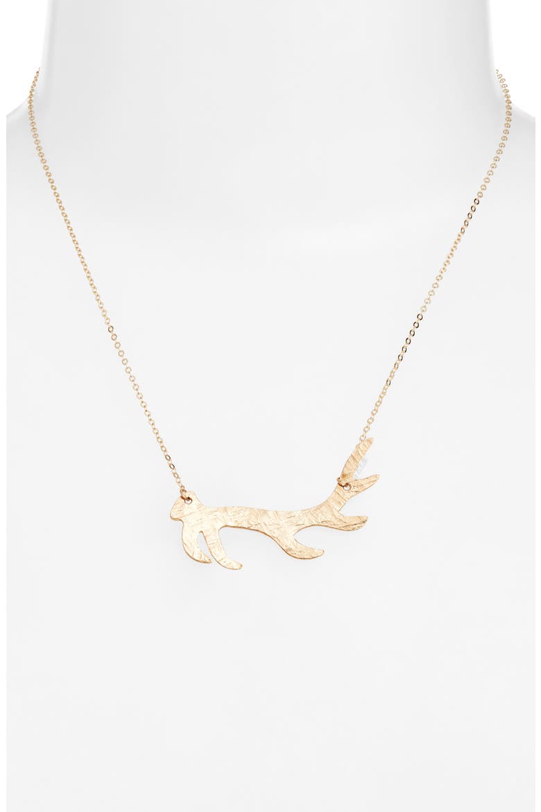 Antler Pendant Necklace, Alternate, color, GOLD FILL
