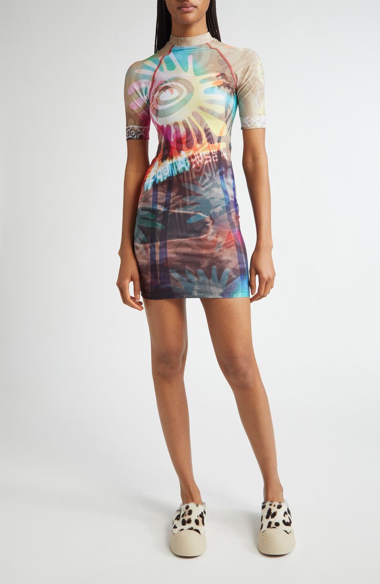 Paolina Russo Body-Con Mesh Minidress, Main, color, 