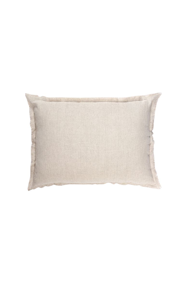 Natural Beige Fringe Dutch Euro Linen Pillow Cover Only, Main, color, Beige