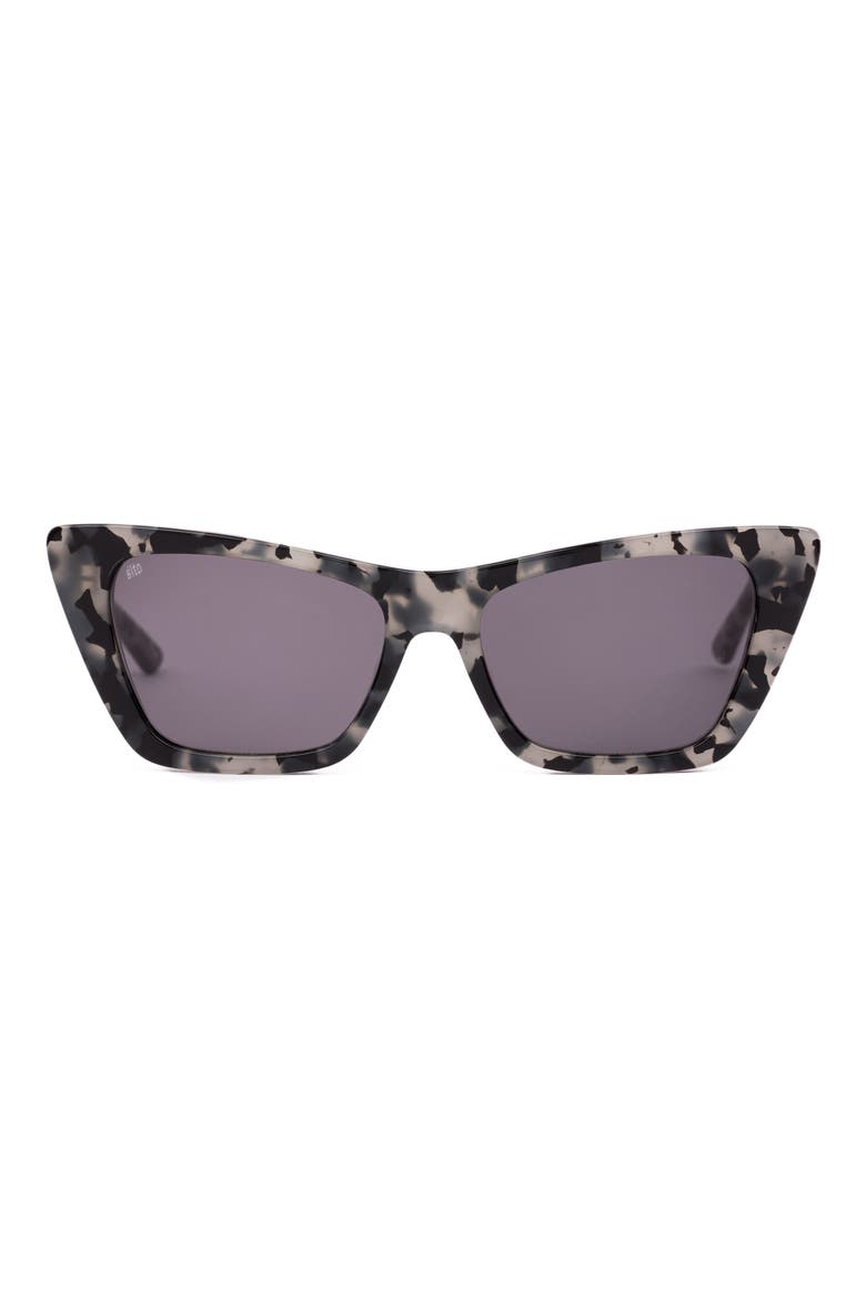 Wonderland 54mm Polarized Cat Eye Sunglasses, Main, color, BLACK