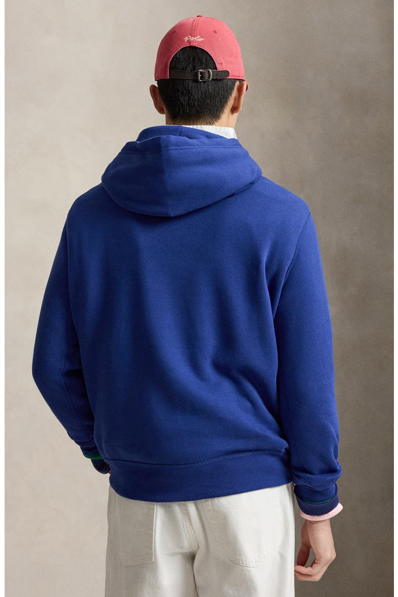 Polo Fleece Hoodie, Alternate, color, BLUE