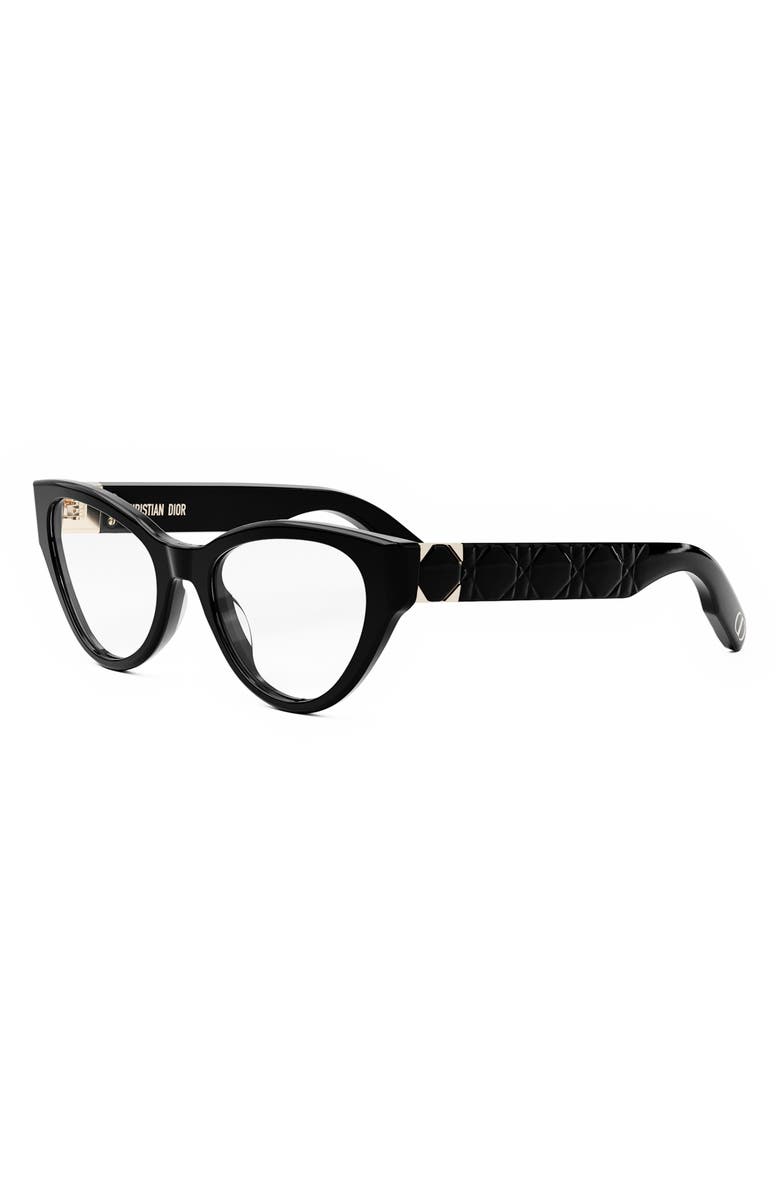 DIOR Lady 95.22 O B1I 52mm Cat Eye Optical Glasses, Alternate, color, Shiny Black