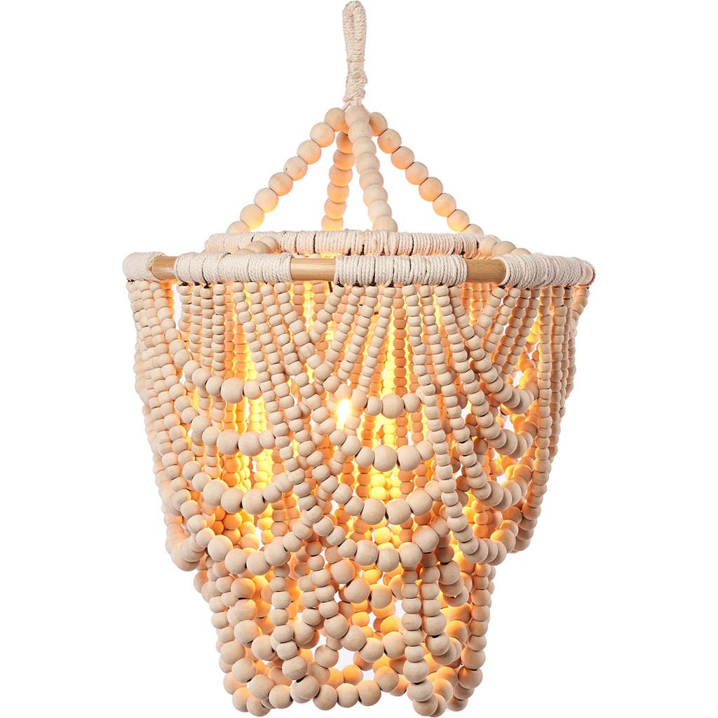 The Artisan & Company Natural Wood Beaded 26 In. Chandelier In Natural