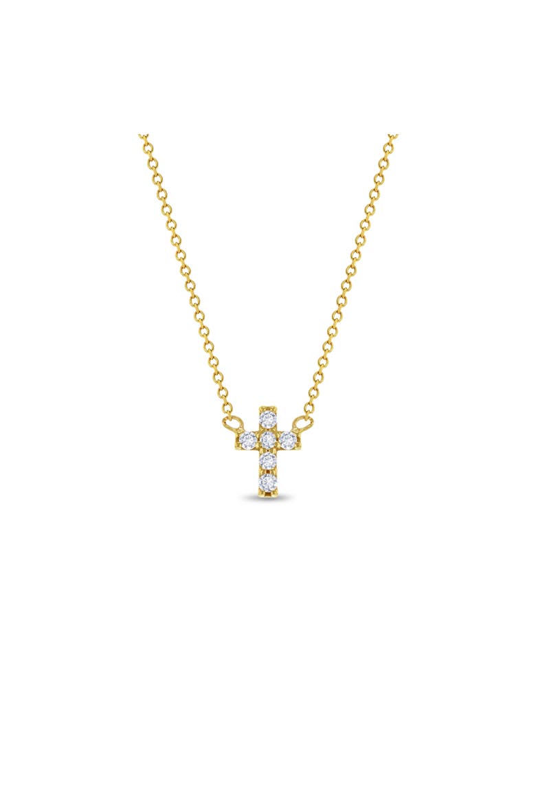 CZ Cross Women's Necklace, Main, color, Gold