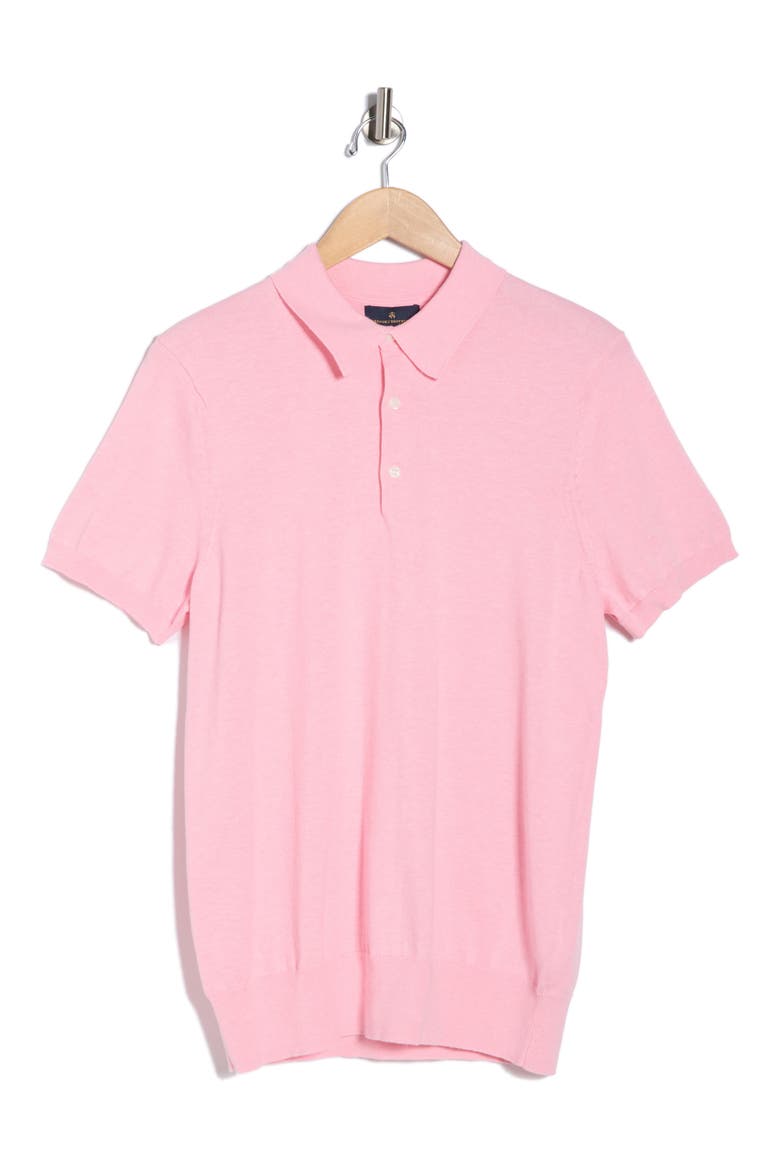 Short Sleeve Jersey Polo, Alternate, color, PINK HEATHER