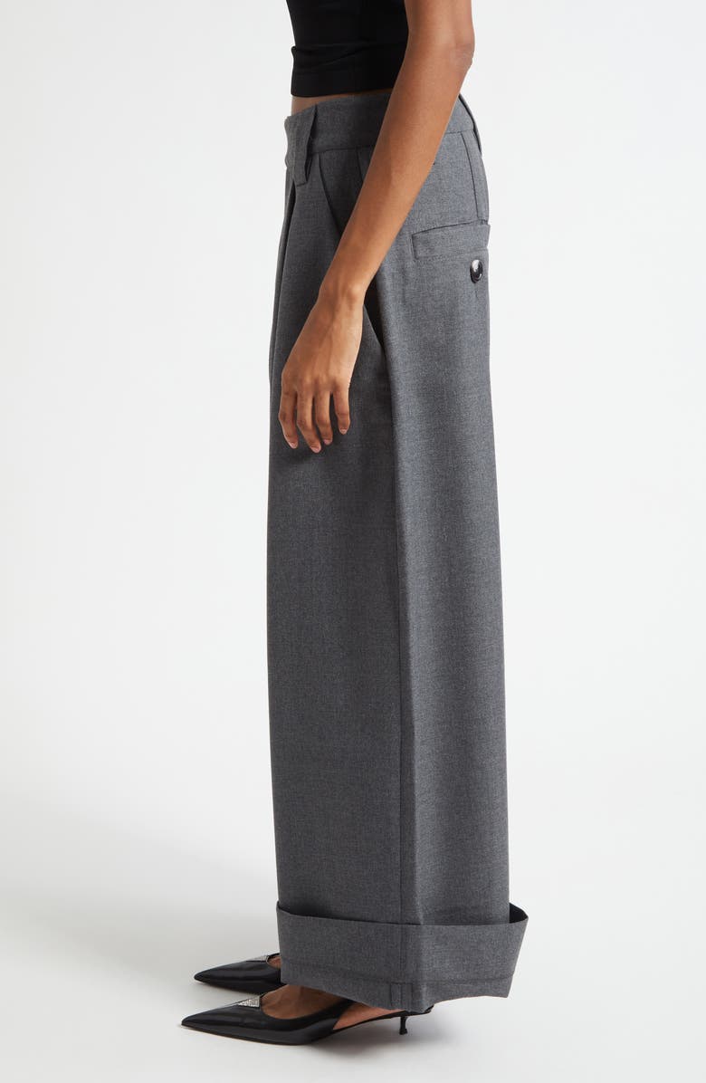 Vaquera Baby Pleated Low Waist Wide Leg Trousers, Alternate, color, Dark Grey 1
