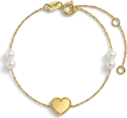 In Season Jewelry 14k Framed Heart Girls Bracelet