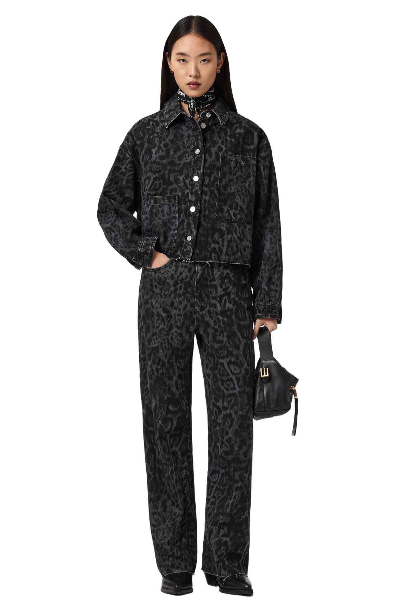 Женские AllSaints Leopard Denim Jacket — фото 5