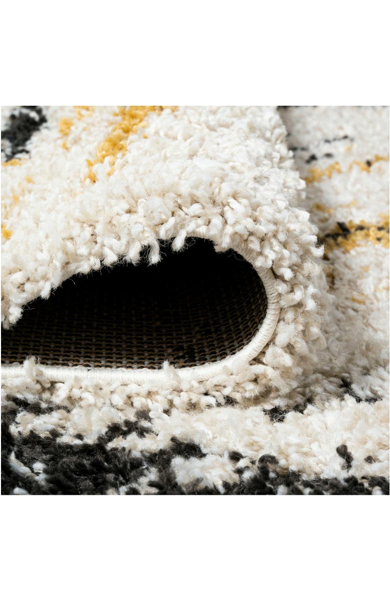 JONATHAN Y Nova Modern Bold Strie
 Shag Area Rug, Alternate, color, Beige/Black/Yellow