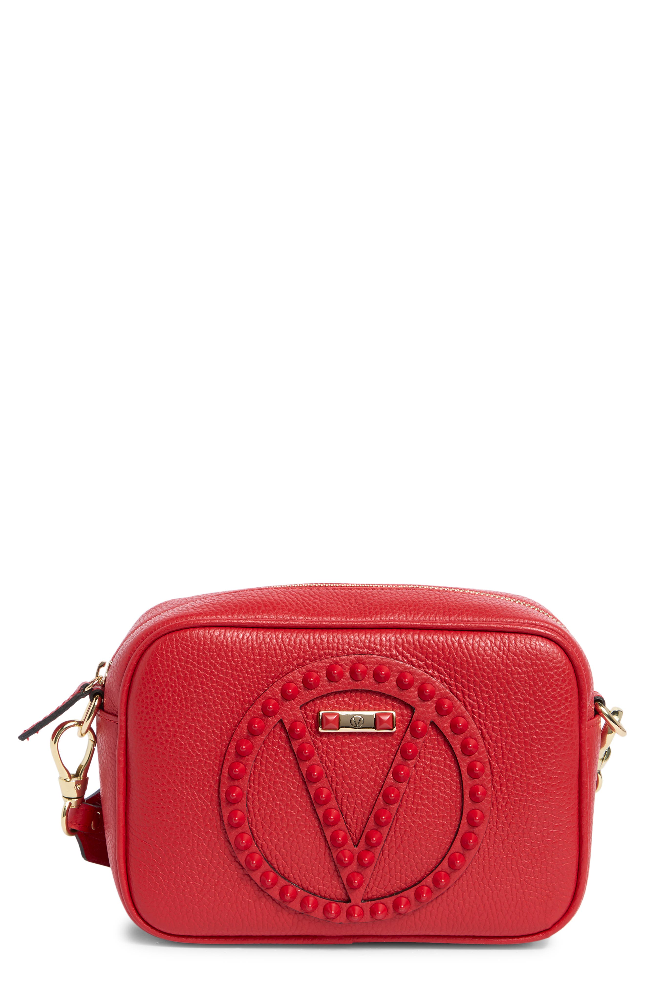 Valentino By Mario Valentino Mia Rockstud Leather Camera Bag In Red