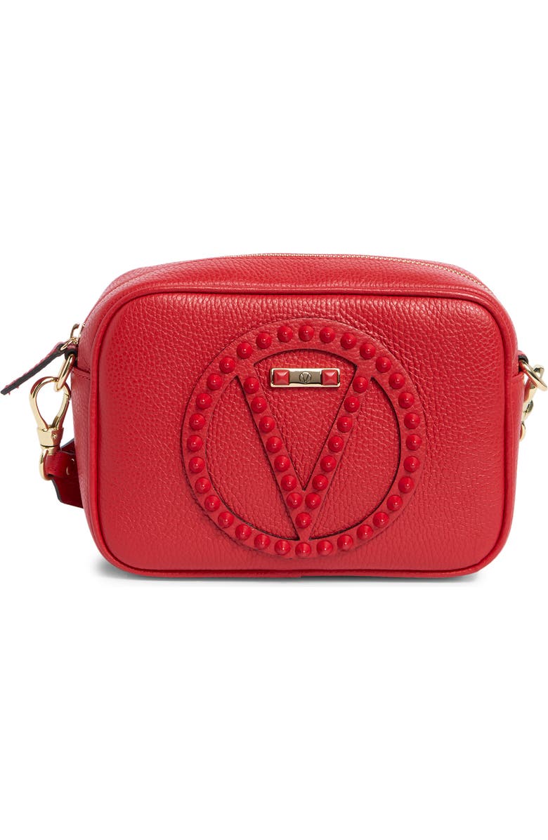 VALENTINO BY MARIO VALENTINO Mia Rockstud Leather Camera Bag, Main, color, Fuego