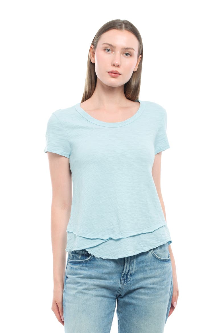 Short Sleeve Mock Layer Tee, Main, color, Baby Blue