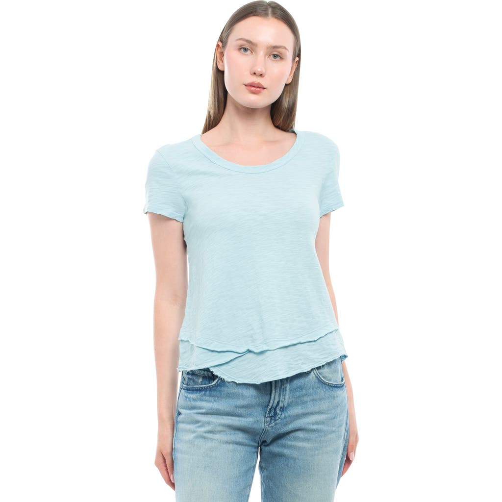 Wilt Clothing Short Sleeve Mock Layer Tee In Green