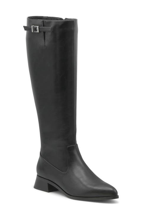 Jaba Pointed Toe Knee High Boot (Women) (Wide Calf)