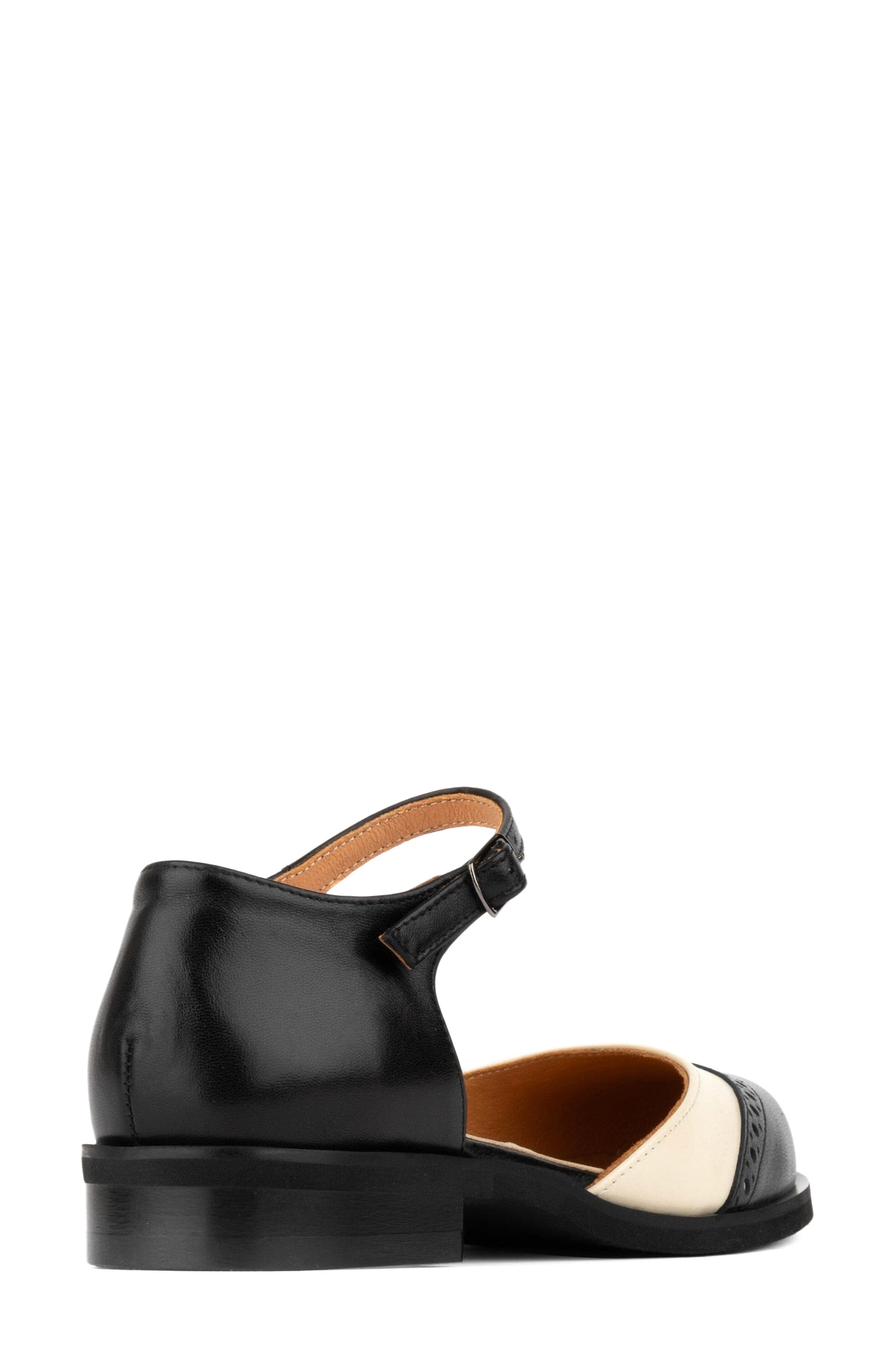 Gigot Ankle Strap Flat, Alternate, color, BLACK