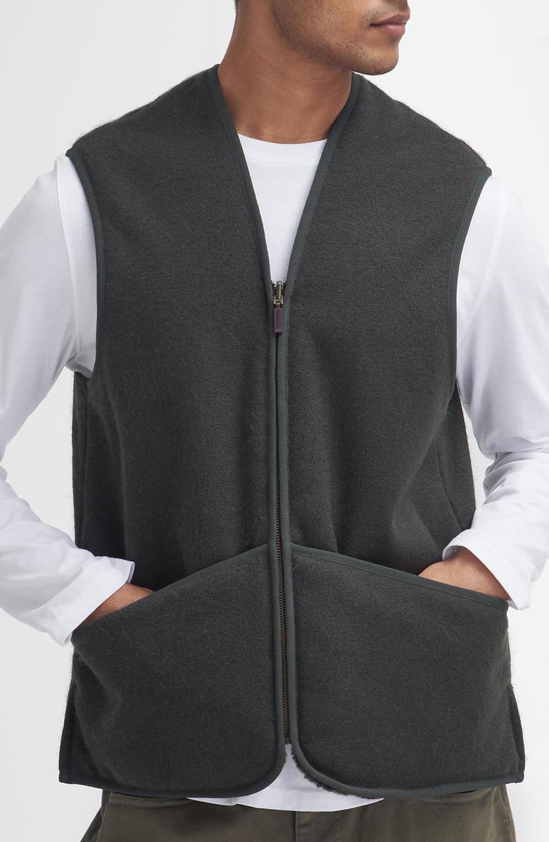 Barbour Faux Fur Fleece Zip-Up Liner Vest, Alternate, color, 