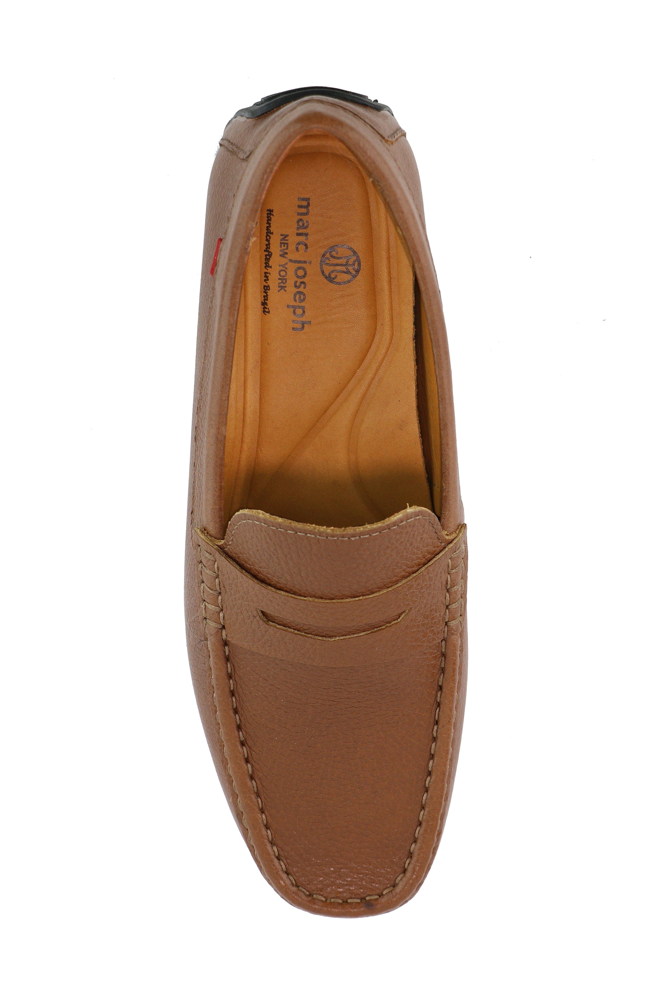 West Village Leather Slip on Penny Loafer, Alternate, color, Cognac Grainy Leather