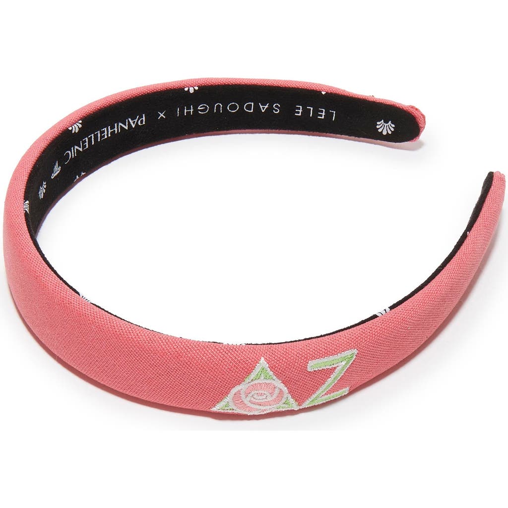 Lele Sadoughi Delta Zeta Charlotte Headband In Pink