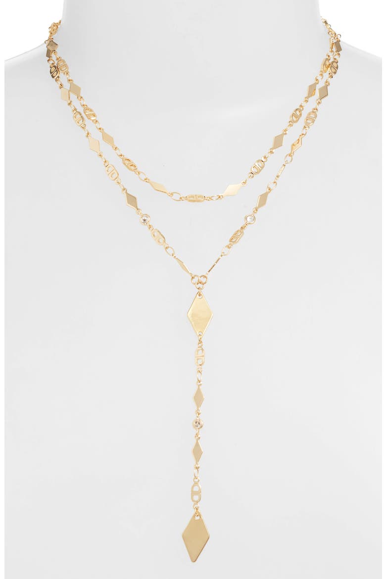 Layered Lariat Necklace, Alternate, color, GOLD