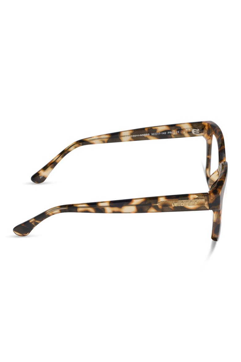 Ava 50mm Square Blue Light Blocking Glasses, Alternate, color, SAND TORTOISE BLUE LIGHT