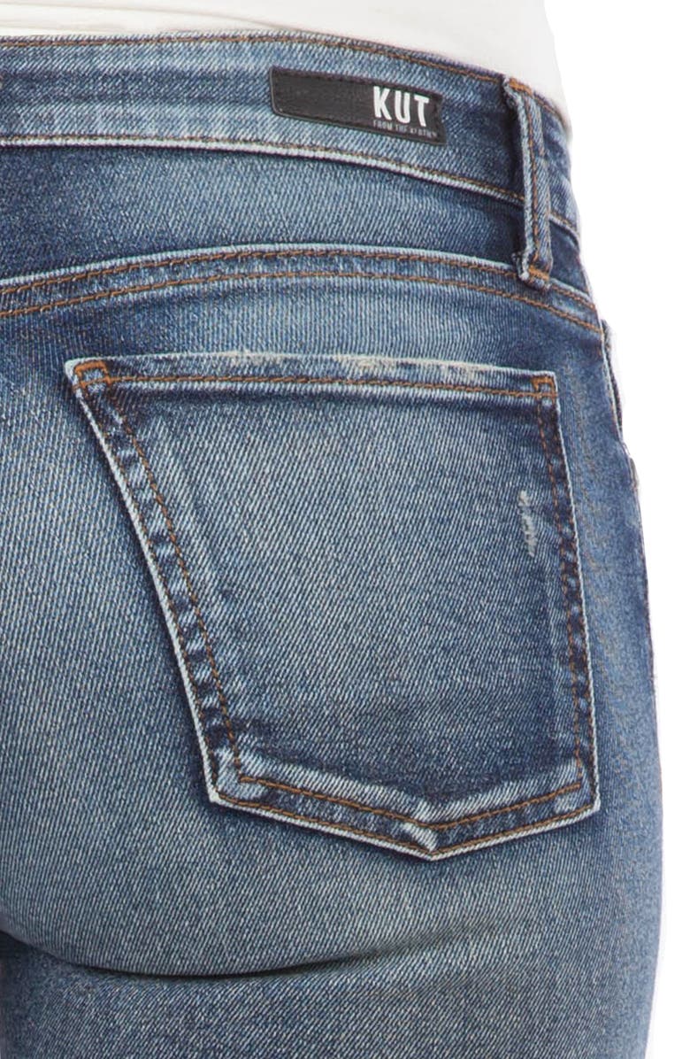 KUT from the Kloth Donna Ripped & Distressed Ankle Skinny Jeans, Alternate, color, 