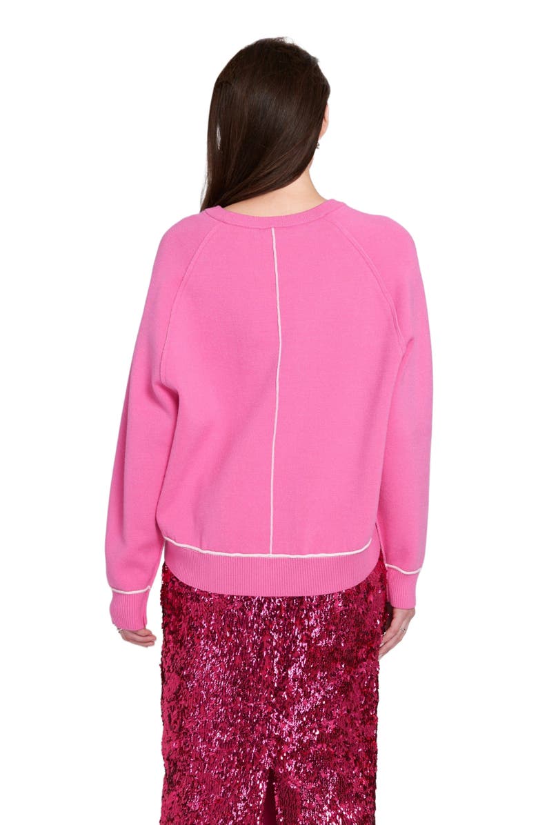 ELLE Collection Knit Sweatshirt Pullover, Alternate, color, Fuchsia