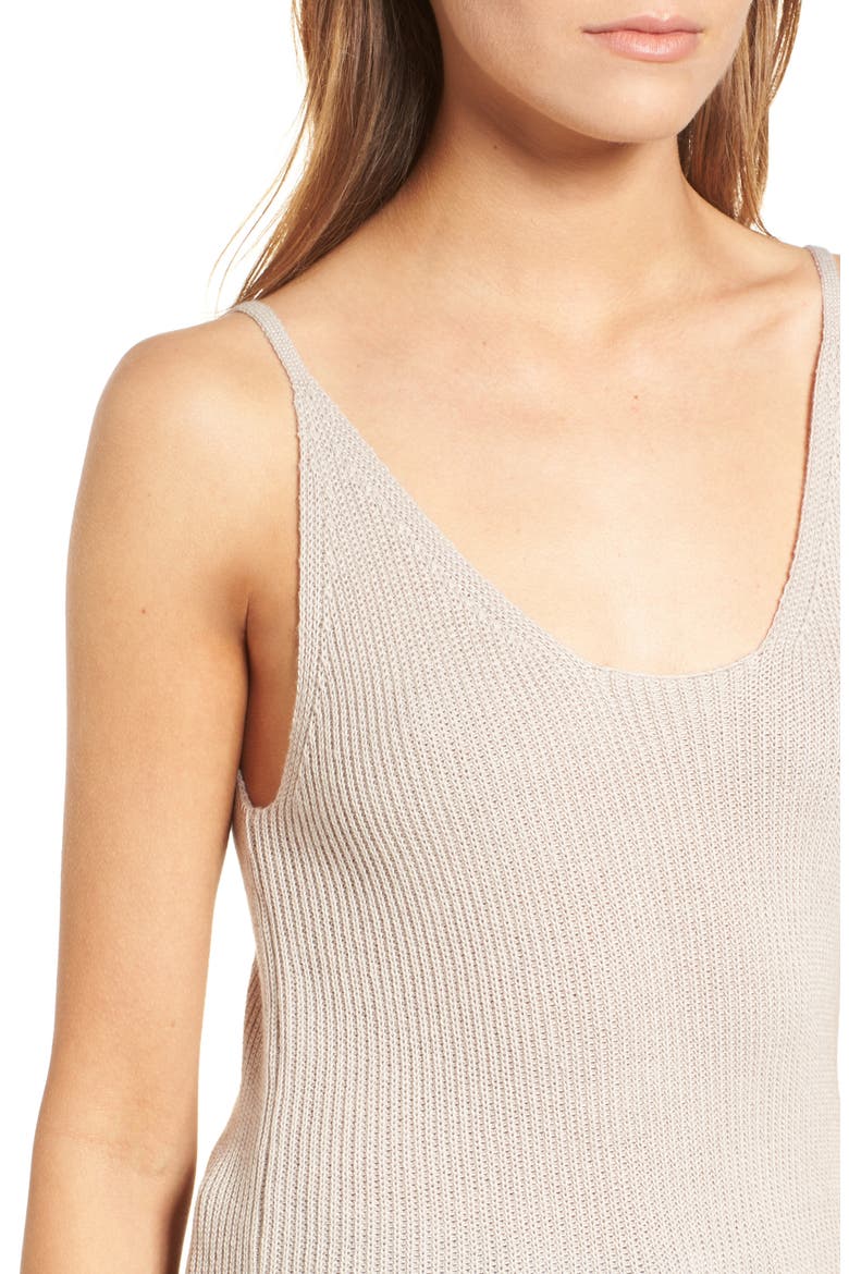 Double Scoop Sweater Tank Top, Alternate, color, OATMEAL