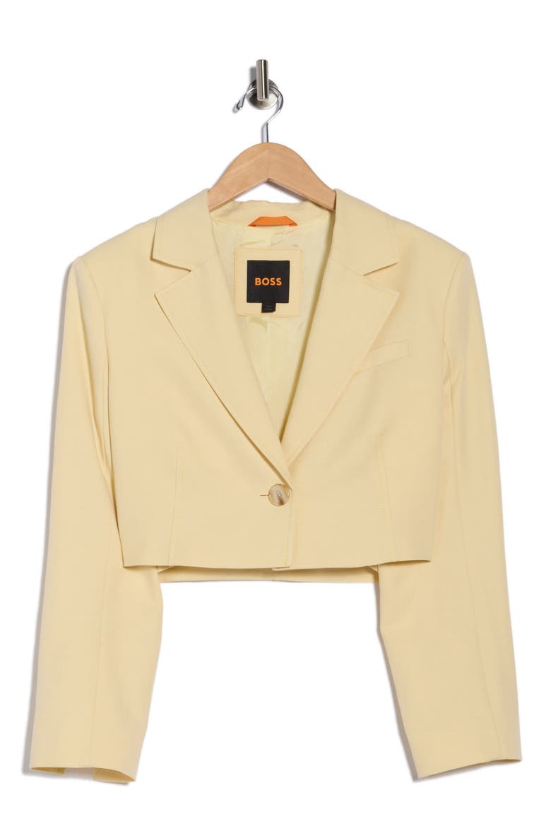 Jasao Crop Blazer, Alternate, color, BRIGHT YELLOW