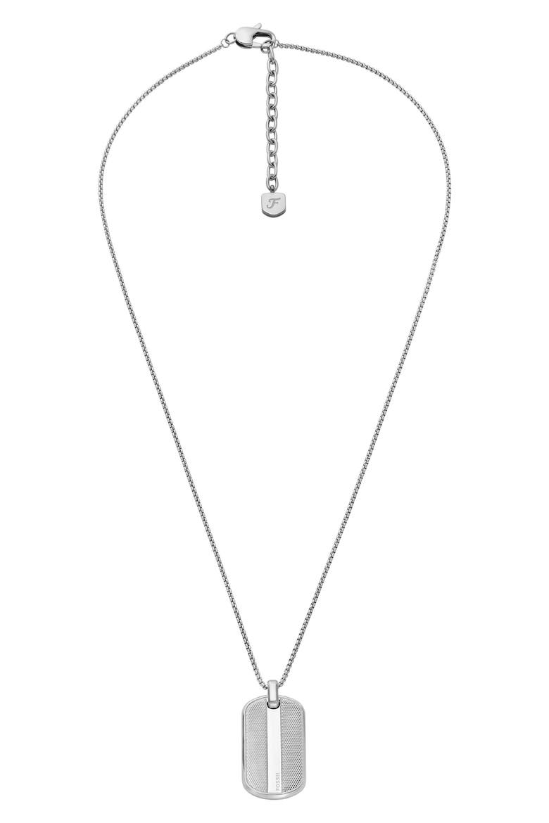 Men's Knox Dog Tag Pendant Necklace, Alternate, color, SILVER