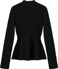 MANGO Peplum Rib Sweater