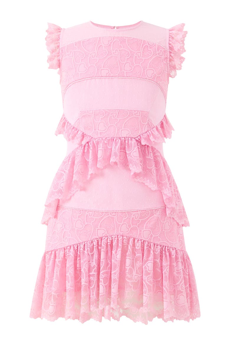 Lucy Frill Mini Dress, Main, color, Pink