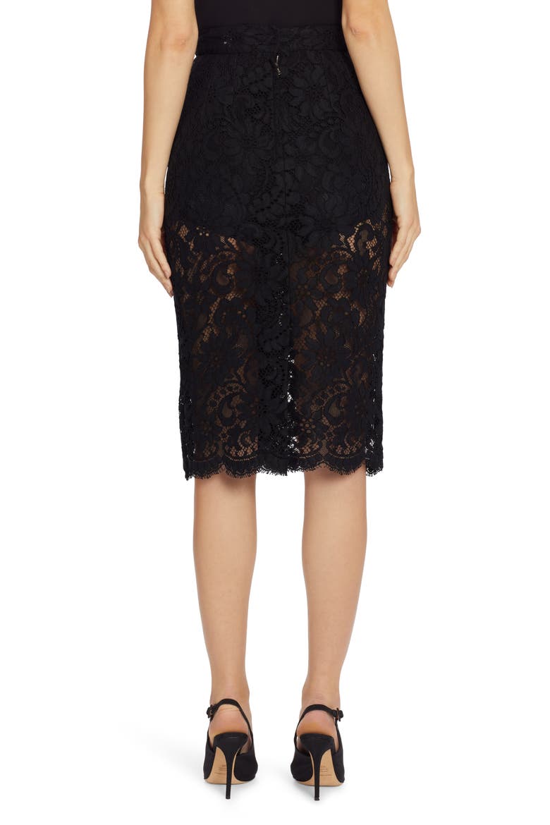 Lace Pencil Skirt, Alternate, color, BLACK