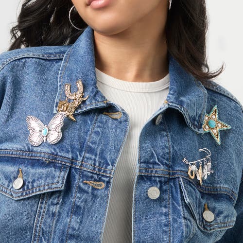 Jessica Simpson Gold-tone Rodeo Brooch With Western Charms In Gold