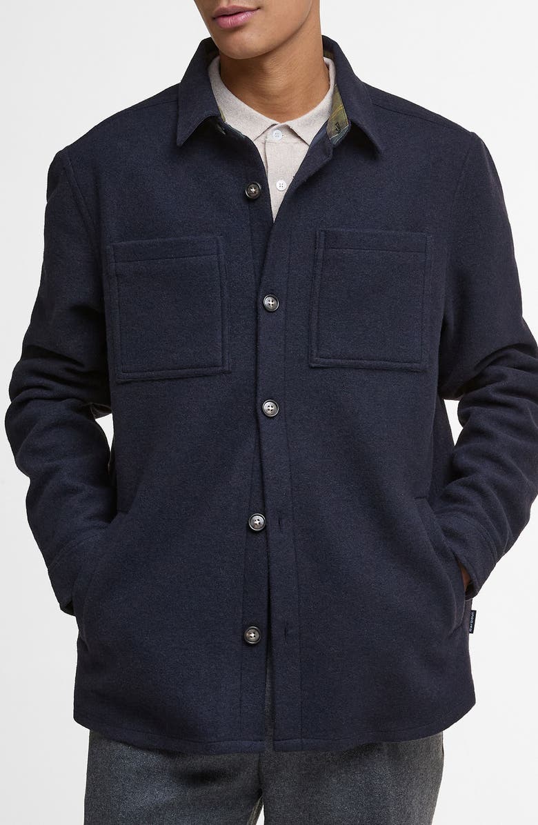 Barbour Marlow Tailored Overshirt, Main, color, Navy Marl