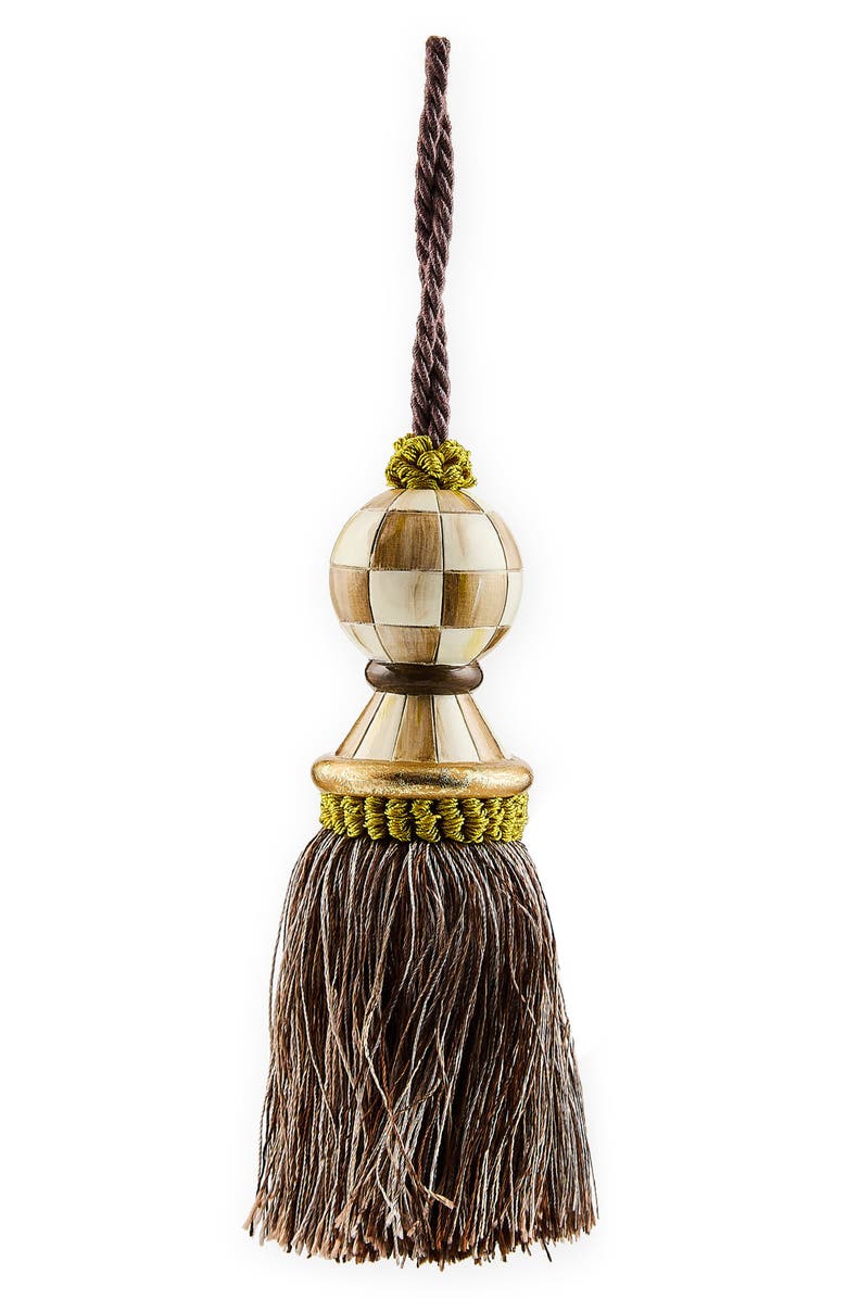 MACKENZIE CHILDS Mocha Check Tassel, Main, color, Mocha