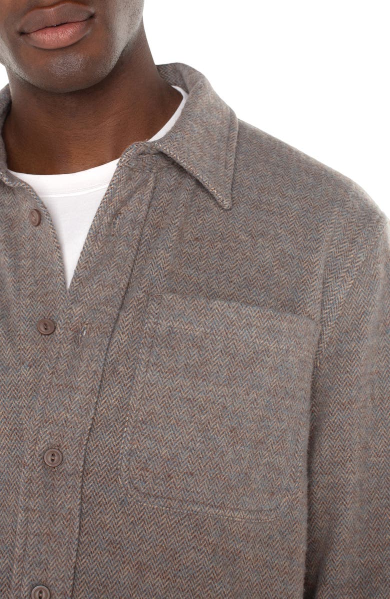 Liverpool Herringbone Button-Up Shirt, Alternate, color, Taupe Blue Multi