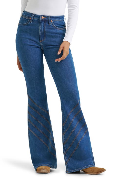 Retro Seam High Waist Flare Leg Jeans (Carolina)