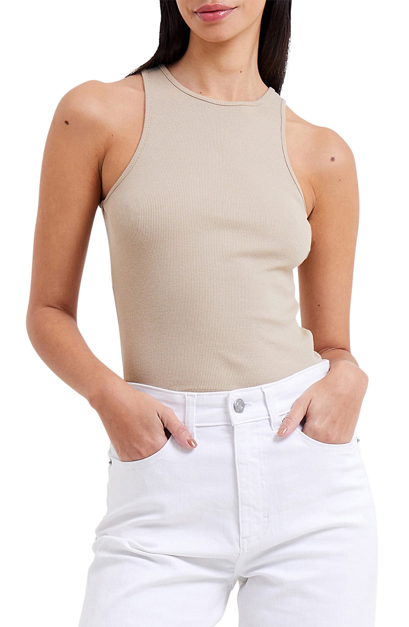 French Rib Boy French Connection Rassia Sheryle Rib Stretch Cotton Tank (Women ...