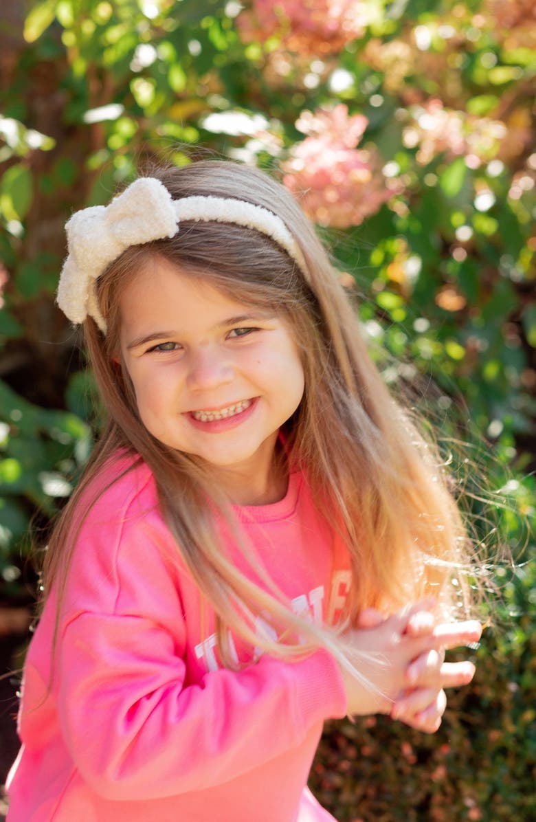 Bits & Bows Boucle Girls' Bow Headband, Alternate, color, White