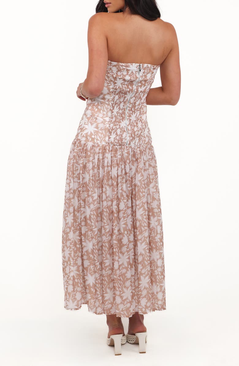 Petal & Pup Nyx Strapless Drop Waist Maxi Dress, Alternate, color, Mocha