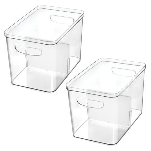 Divided Pantry Organizer Bin - Set of 2 - Clear/White