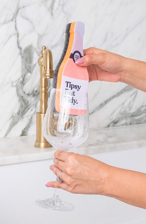 Wine Wash Co. 3-piece Scubbly Kitchen Sponge Set In Multi
