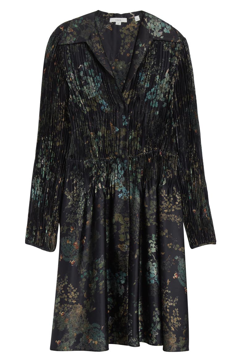 Grape Vine Long Sleeve Jacquard Dress, Alternate, color, BLACK SKY