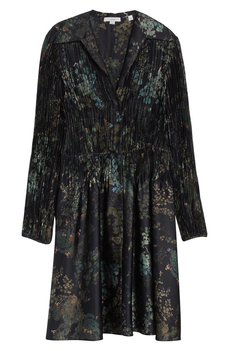 Vince Grape Vine Long Sleeve Jacquard Dress, Alternate, color, Black Sky