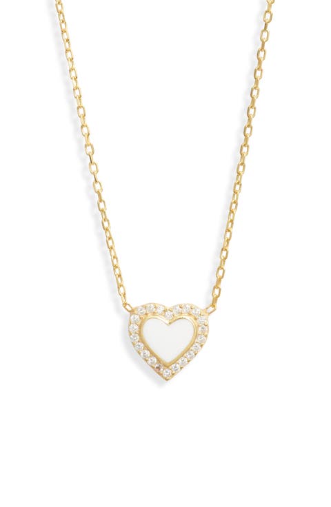 Everyday Pavé & Enamel Heart Pendant Necklace