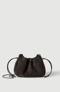 Brunello Cucinelli Mellow mini bucket bag in suede with precious chain