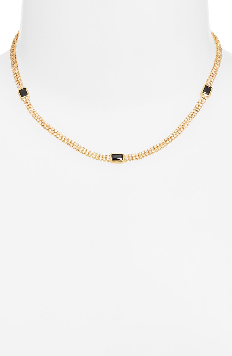 Nordstrom Accent Cubic Zirconia Tennis Necklace, Alternate, color,