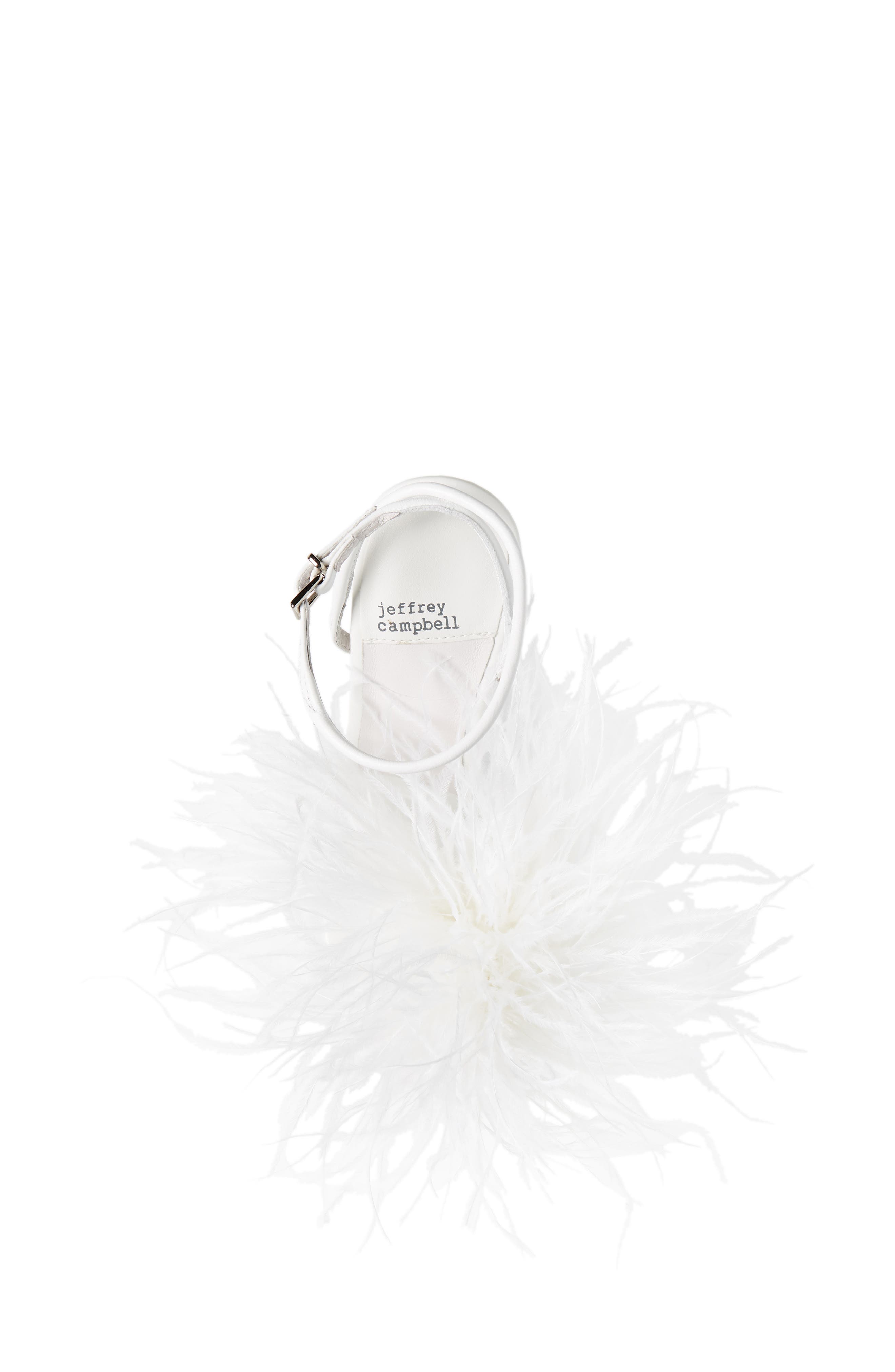 Flirt-Alot Feather Sandal, Alternate, color, WHITE CLEAR